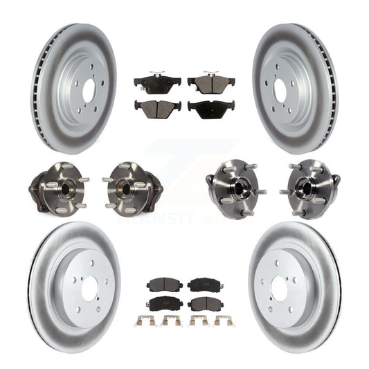 Hub Bearing Coat Brake Rotor Pad Front Rear Kit (10Pc) For Subaru Outback Legacy