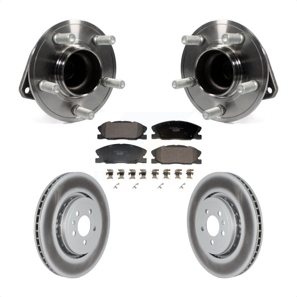 Hub Bearing Assembly Coated Disc Brake Rotor And Pad Front Kit For Dodge Charger