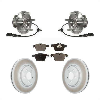 Hub Bearing Assembly Coated Brake Rotor Pad Front Kit For 2010 Jaguar XF Premium