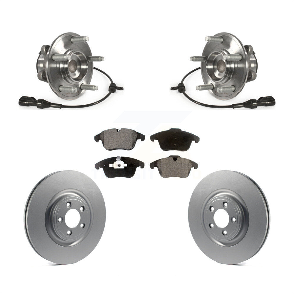 Hub Bearing Assembly Coated Disc Brake Rotors And Pads Front Kit For Jaguar XF
