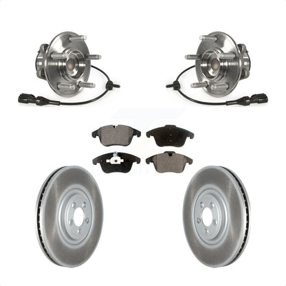 Hub Bearing Assembly Coated Disc Brake Rotors And Pads Front Kit For Jaguar XF