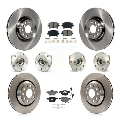 Hub Bearings Disc Brake Rotors And Pads Front Rear Kit (10Pc) For Volkswagen R32