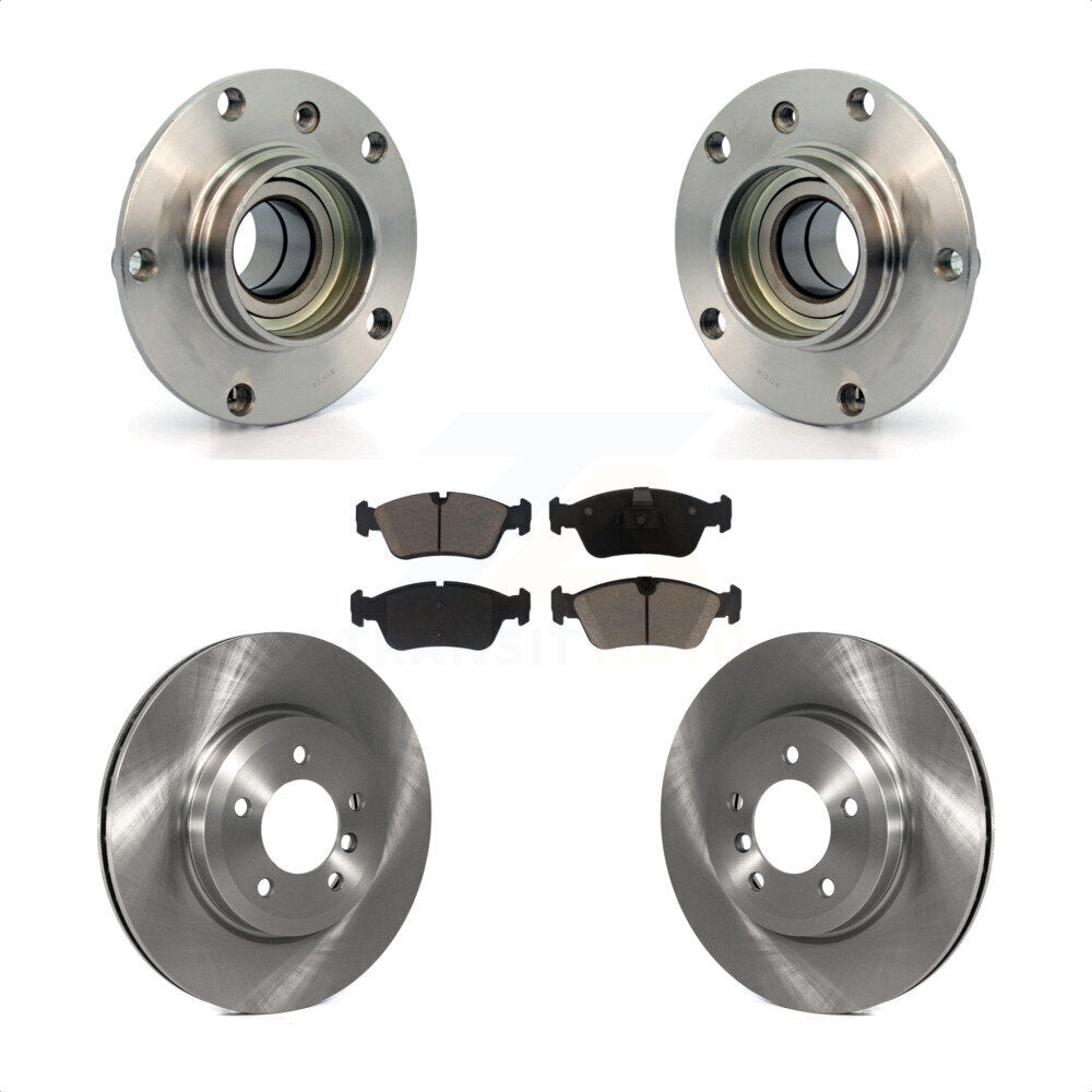 Hub Bearing Assembly Disc Brake Rotors And Ceramic Pads Front Kit For BMW 320i