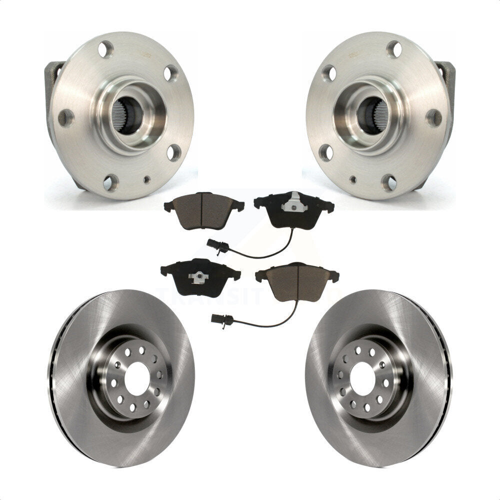 Hub Bearing Assembly Disc Brake Rotors And Pads Front Kit For Volkswagen R32