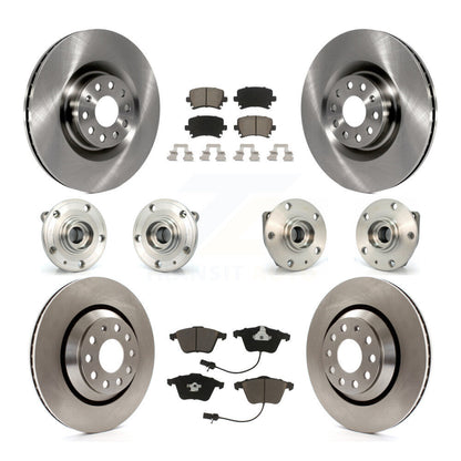 Hub Bearings Disc Brake Rotors And Pads Front Rear Kit (10Pc) For Volkswagen R32