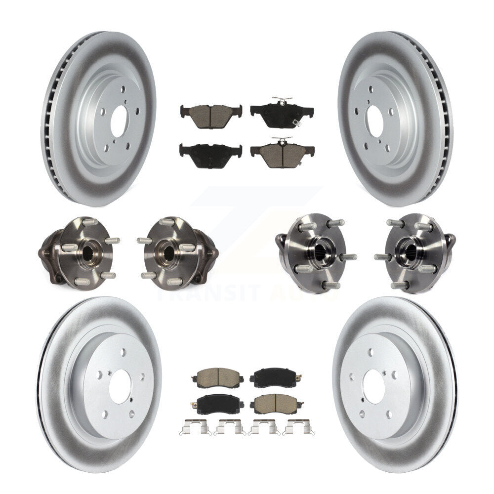Hub Bearing Coat Brake Rotor Pad Front Rear Kit (10Pc) For Subaru Outback Legacy