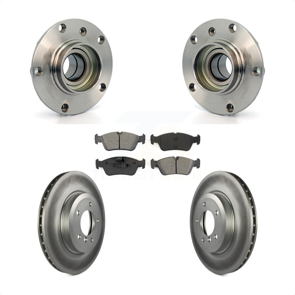 Hub Bearing Assembly Coated Disc Brake Rotors And Pads Front Kit For BMW 320i