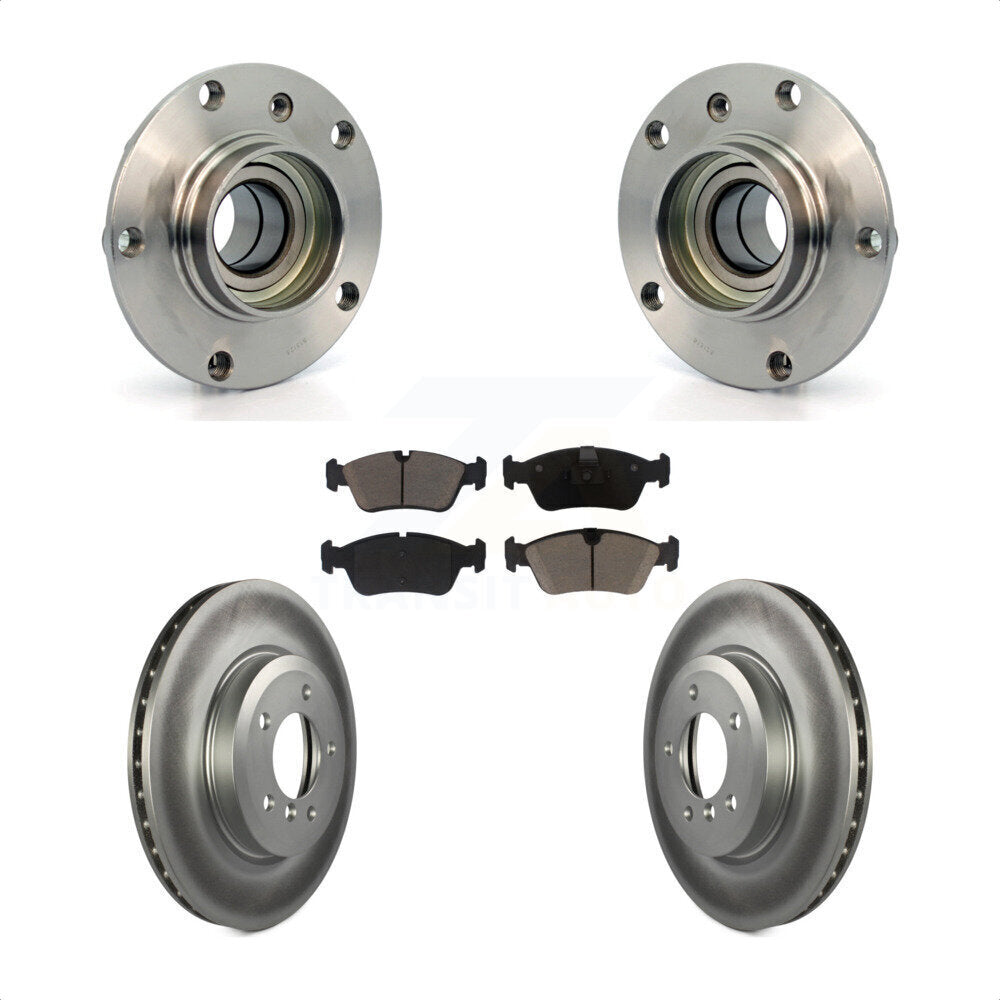 Hub Bearing Assembly Coated Disc Brake Rotors And Pads Front Kit For BMW 320i