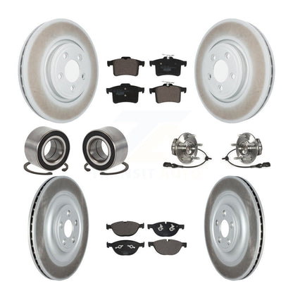 Hub Bearing Coated Disc Brake Rotor Pad Shoe Front Rear Kit (10Pc) For Jaguar XF