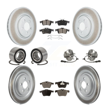 Hub Bearing Coated Disc Brake Rotor Pad Shoe Front Rear Kit (10Pc) For Jaguar XF