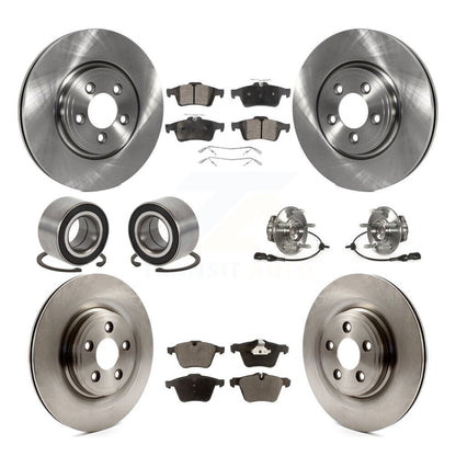 Hub Bearing Disc Brake Rotors And Pads Shoes Front Rear Kit (10Pc) For Jaguar XF