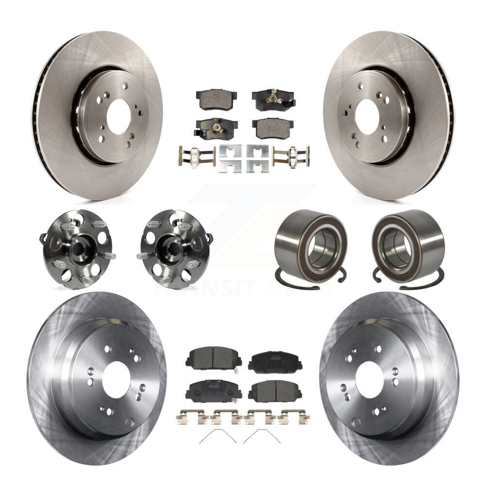 Hub Bearing Brake Rotor & Pads Front Rear Kit (10Pc) For 2013-2016 Acura RDX AWD