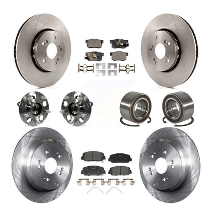 Hub Bearing Brake Rotor & Pads Front Rear Kit (10Pc) For 2013-2016 Acura RDX AWD