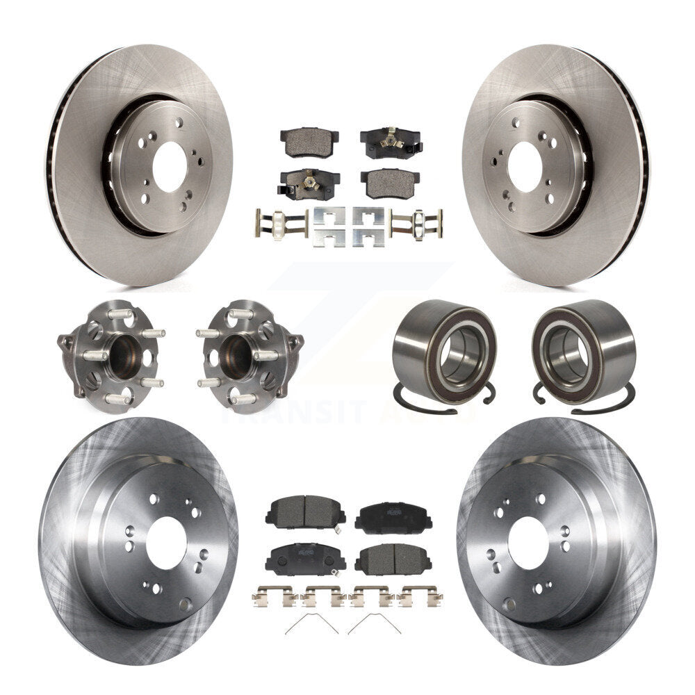 Hub Bearing Brake Rotor & Pads Front Rear Kit (10Pc) For 2013-2018 Acura RDX FWD