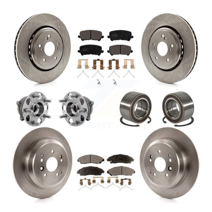 Hub Bearing Brake Rotor & Pads Front Rear Kit (10Pc) For 2014-2016 Acura MDX AWD