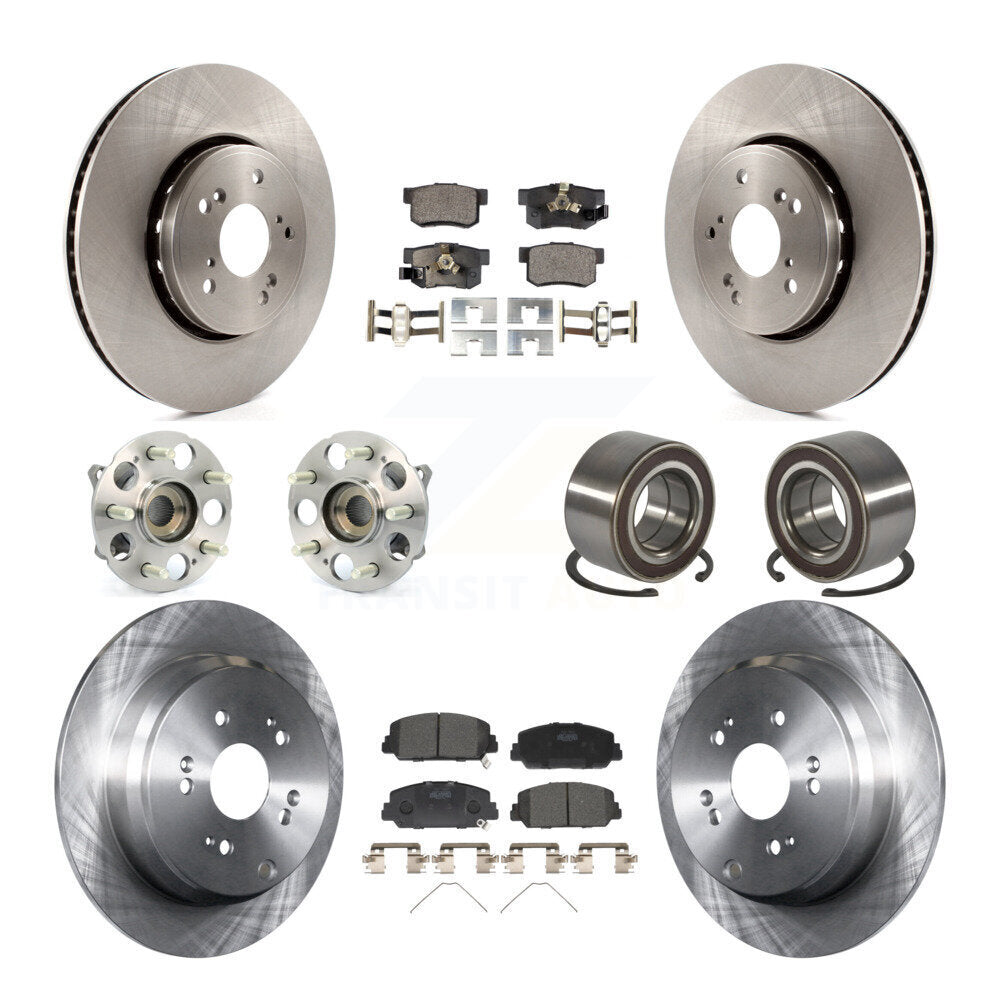 Hub Bearing Brake Rotor & Pads Front Rear Kit (10Pc) For 2017-2018 Acura RDX AWD
