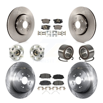 Hub Bearing Brake Rotor & Pads Front Rear Kit (10Pc) For 2017-2018 Acura RDX AWD