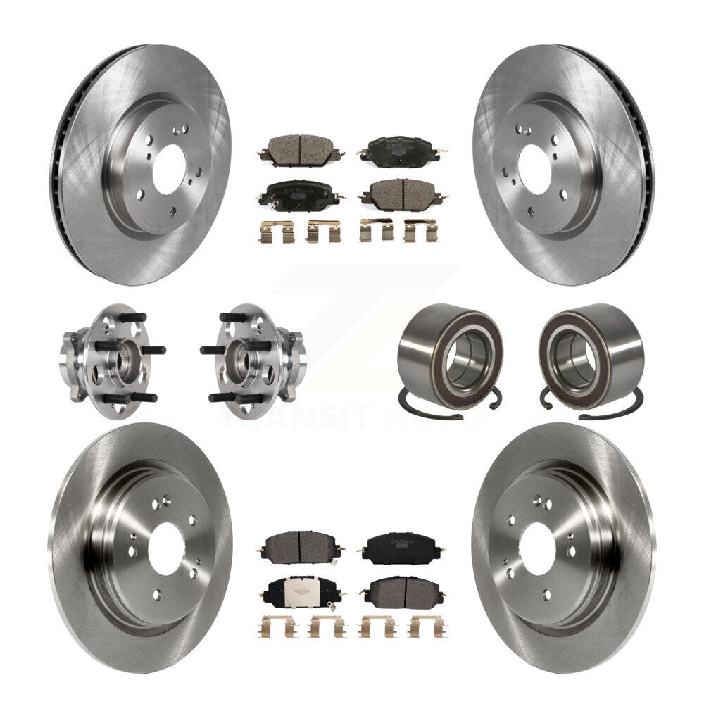 Wheel Hub Bearing Disc Brake Rotor And Pads Front Rear Kit (10Pc) For Honda CR-V