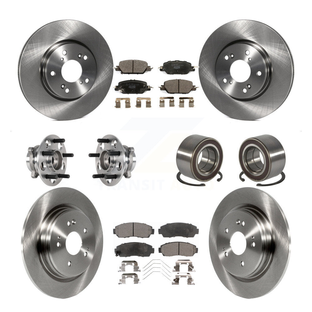 Wheel Hub Bearing Disc Brake Rotor And Pads Front Rear Kit (10Pc) For Honda CR-V
