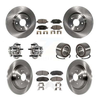 Wheel Hub Bearing Disc Brake Rotor And Pads Front Rear Kit (10Pc) For Honda CR-V