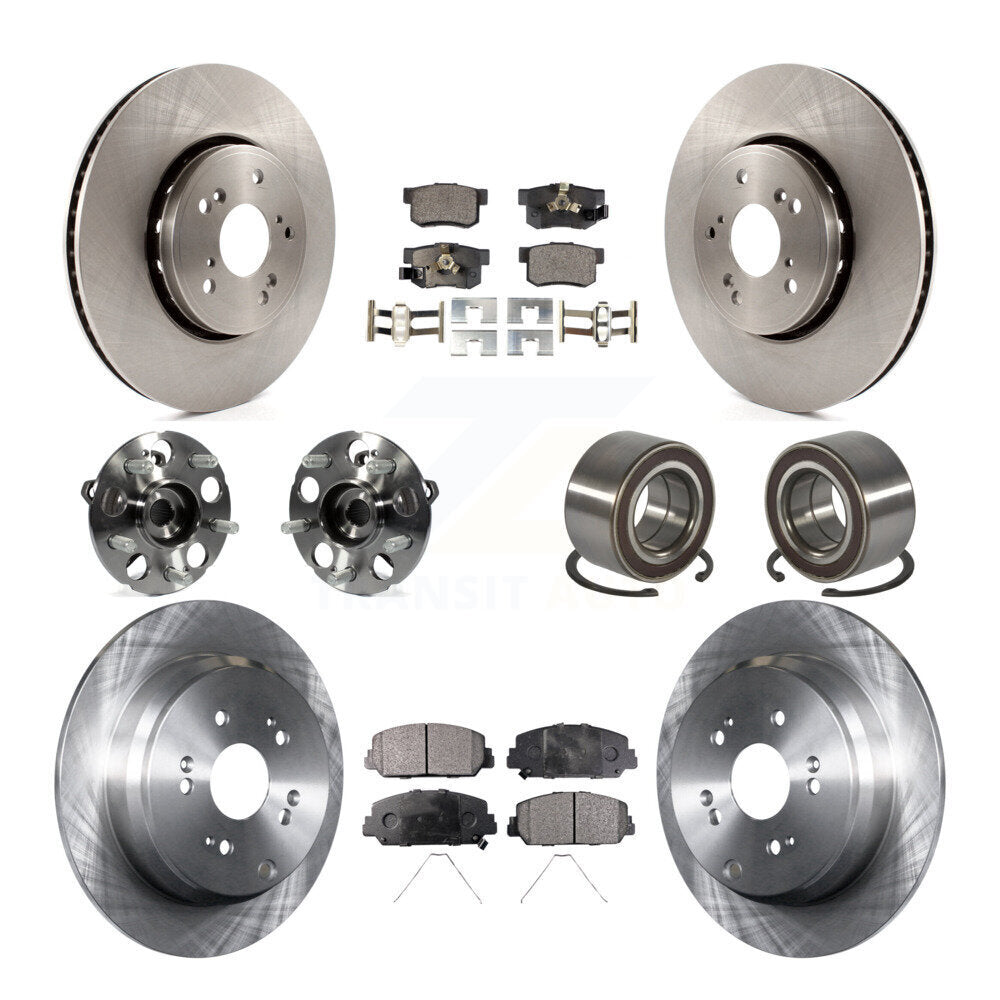 Hub Bearing Brake Rotor & Pads Front Rear Kit (10Pc) For 2013-2016 Acura RDX AWD