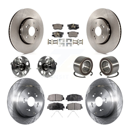 Hub Bearing Brake Rotor & Pads Front Rear Kit (10Pc) For 2013-2016 Acura RDX AWD