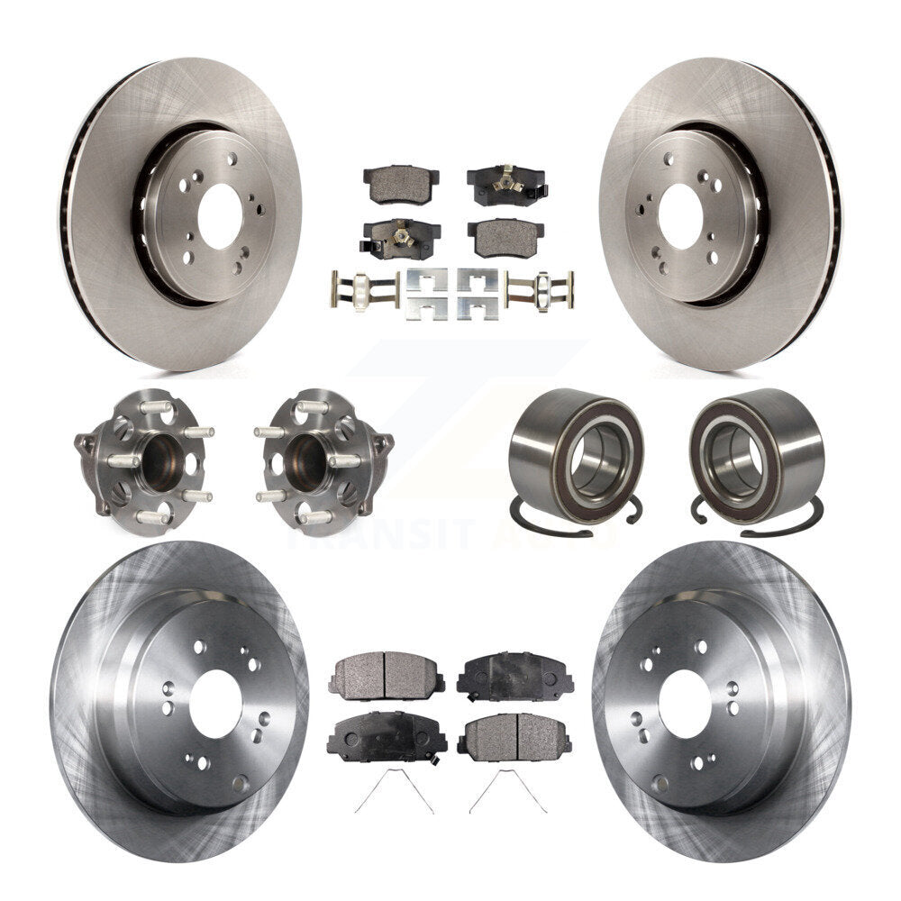 Hub Bearing Brake Rotor & Pads Front Rear Kit (10Pc) For 2013-2018 Acura RDX FWD