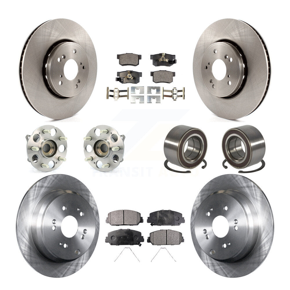 Hub Bearing Brake Rotor & Pads Front Rear Kit (10Pc) For 2017-2018 Acura RDX AWD