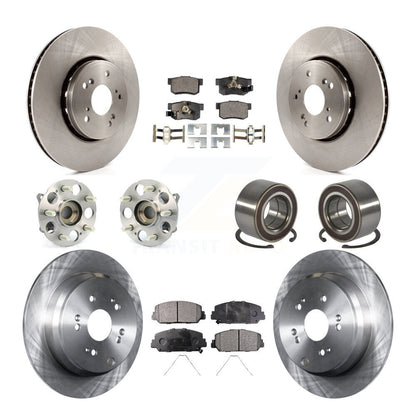Hub Bearing Brake Rotor & Pads Front Rear Kit (10Pc) For 2017-2018 Acura RDX AWD