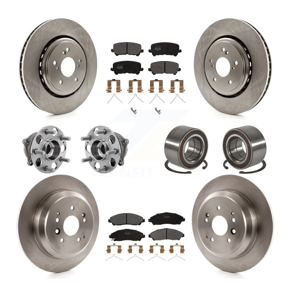 Hub Bearing Brake Rotor & Pads Front Rear Kit (10Pc) For 2014-2016 Acura MDX AWD