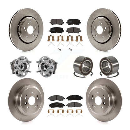 Hub Bearing Brake Rotor & Pads Front Rear Kit (10Pc) For 2014-2016 Acura MDX AWD