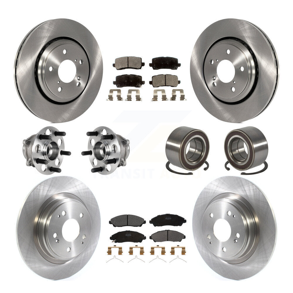 Wheel Hub Bearing Disc Brake Rotors And Pads Front Rear Kit (10Pc) For Acura MDX