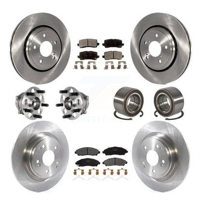 Wheel Hub Bearing Disc Brake Rotors And Pads Front Rear Kit (10Pc) For Acura MDX