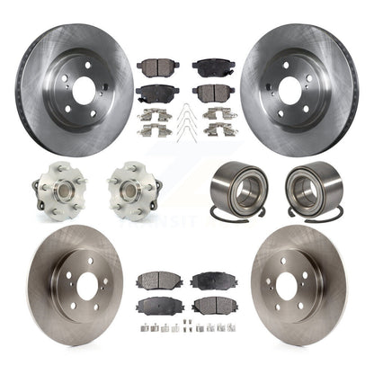 Hub Bearing Brake Rotor & Pads Front Rear Kit (10Pc) For 17-18 Toyota Corolla iM