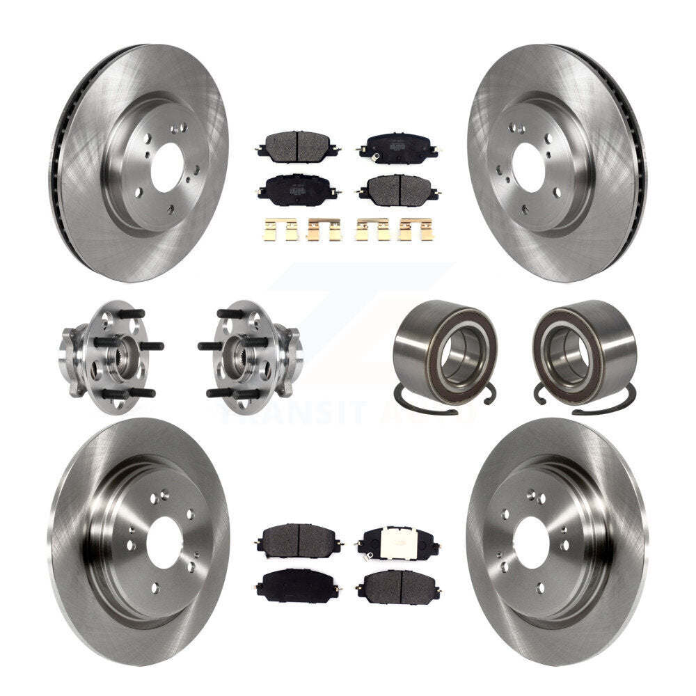 Wheel Hub Bearing Disc Brake Rotor And Pads Front Rear Kit (10Pc) For Honda CR-V