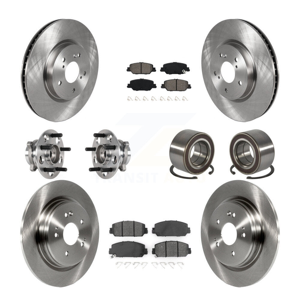 Wheel Hub Bearing Disc Brake Rotor And Pads Front Rear Kit (10Pc) For Honda CR-V