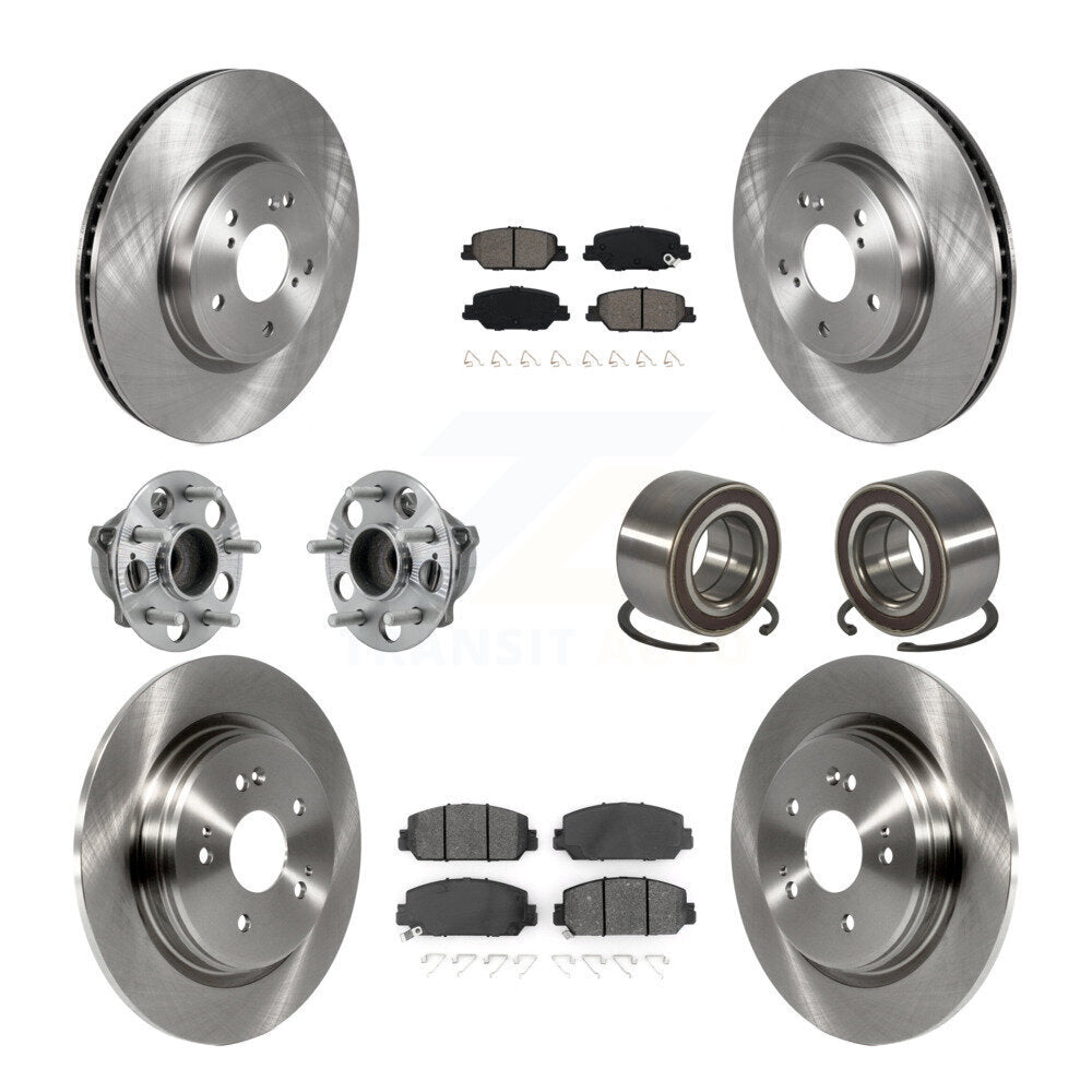 Wheel Hub Bearing Disc Brake Rotor And Pads Front Rear Kit (10Pc) For Honda CR-V
