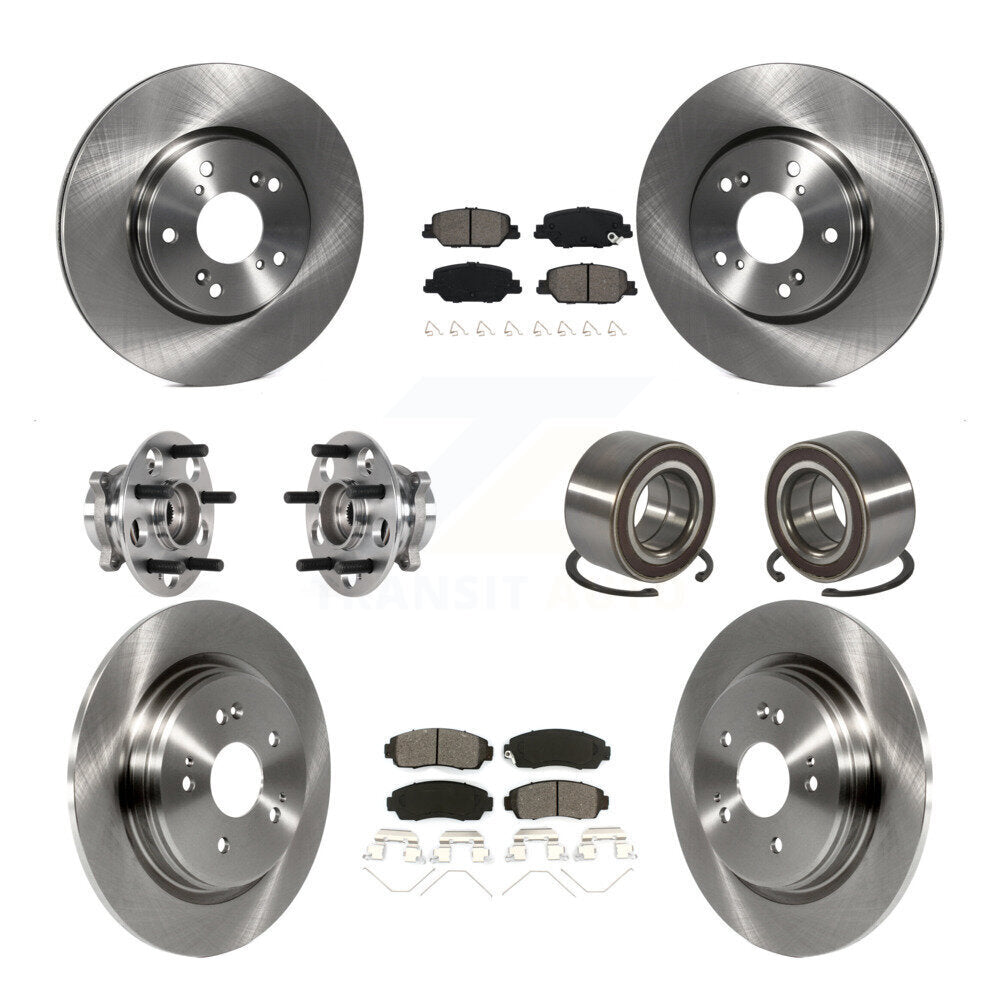 Wheel Hub Bearing Disc Brake Rotor And Pads Front Rear Kit (10Pc) For Honda CR-V