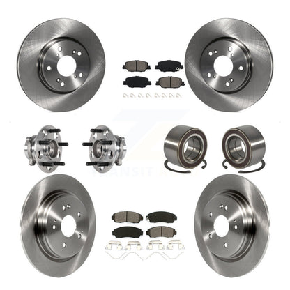 Wheel Hub Bearing Disc Brake Rotor And Pads Front Rear Kit (10Pc) For Honda CR-V