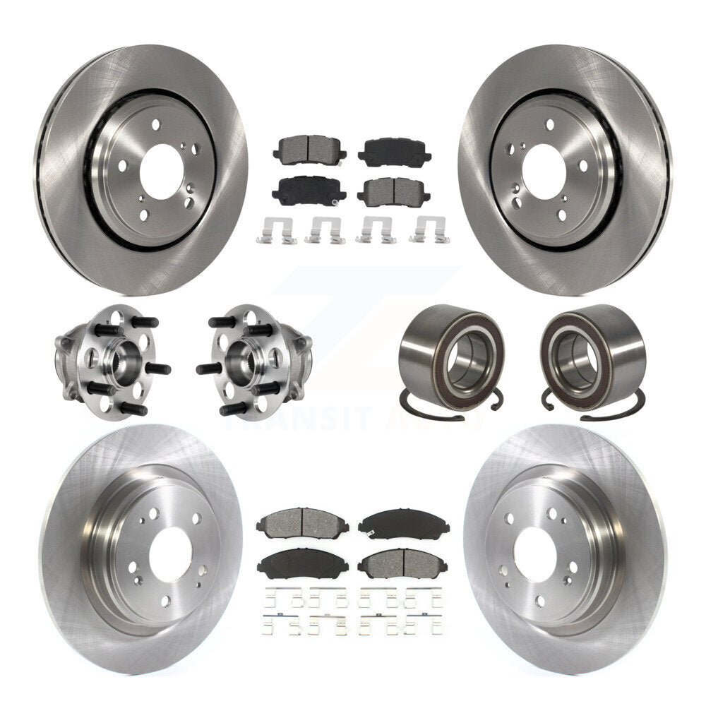 Wheel Hub Bearing Disc Brake Rotors And Pads Front Rear Kit (10Pc) For Acura MDX