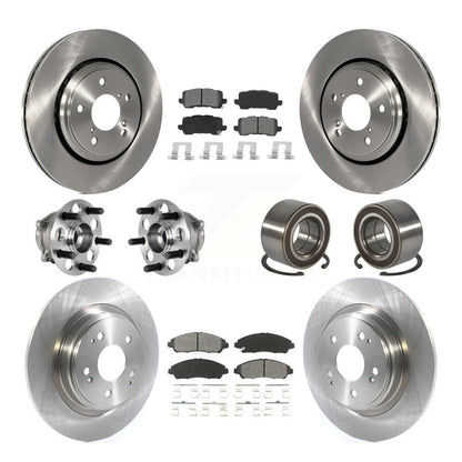 Wheel Hub Bearing Disc Brake Rotors And Pads Front Rear Kit (10Pc) For Acura MDX