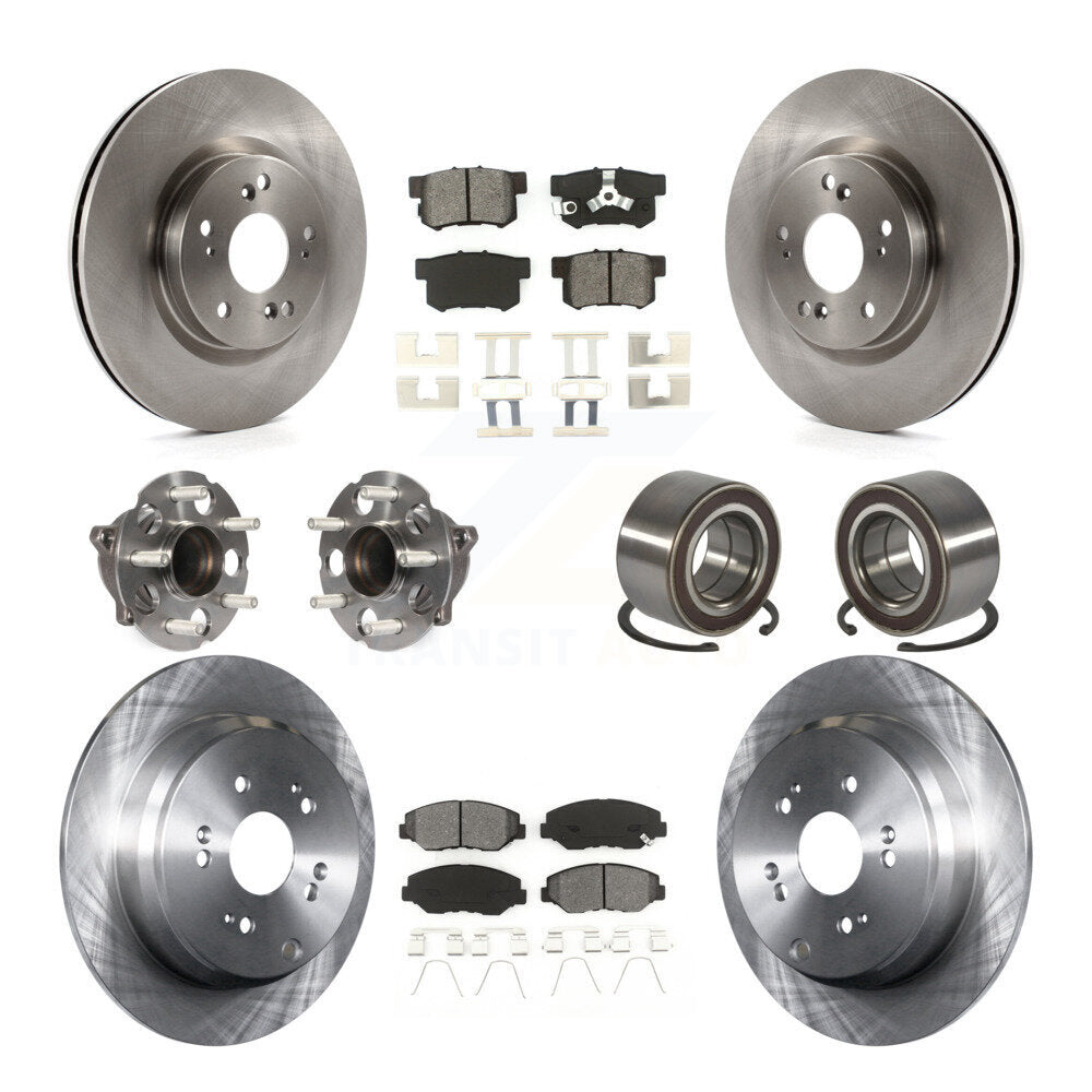 Hub Bearing Brake Rotor & Pad Front Rear Kit (10Pc) For 2012-2016 Honda CR-V FWD