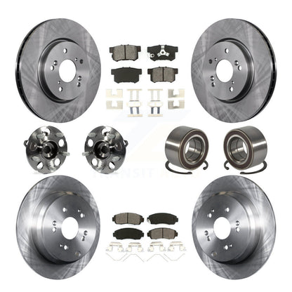 Hub Bearing Brake Rotor & Pad Front Rear Kit (10Pc) For 2012-2016 Honda CR-V AWD