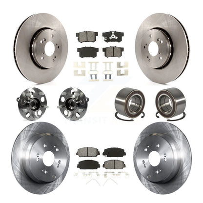 Hub Bearing Brake Rotor & Pads Front Rear Kit (10Pc) For 2013-2016 Acura RDX AWD