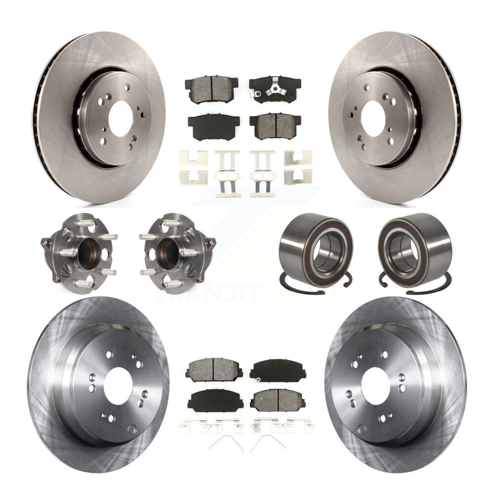 Hub Bearing Brake Rotor & Pads Front Rear Kit (10Pc) For 2013-2018 Acura RDX FWD