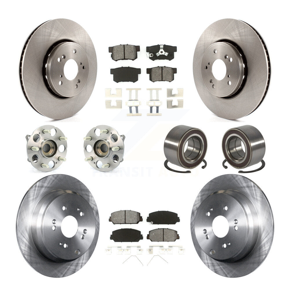 Hub Bearing Brake Rotor & Pads Front Rear Kit (10Pc) For 2017-2018 Acura RDX AWD