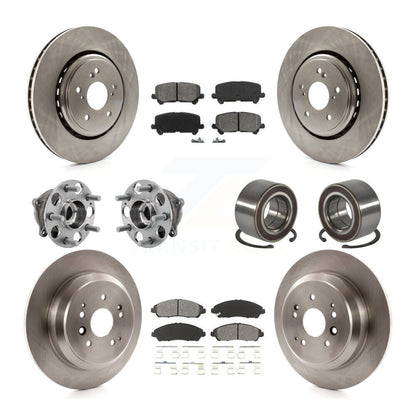 Hub Bearing Brake Rotor & Pads Front Rear Kit (10Pc) For 2014-2016 Acura MDX AWD