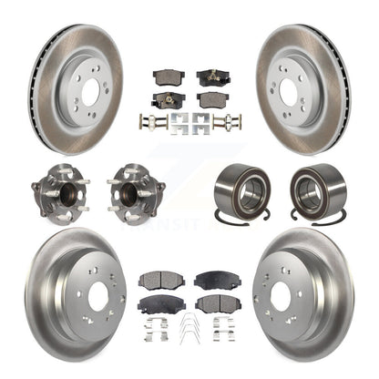 Hub Bearing Coat Brake Rotor Pads Front Rear Kit (10Pc) For 12-16 Honda CR-V FWD