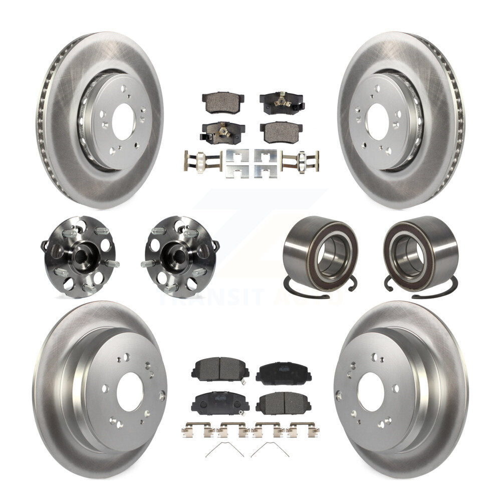 Hub Bearing Coated Brake Rotor Pad Front Rear Kit (10Pc) For 13-16 Acura RDX AWD