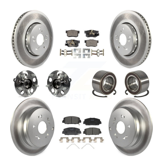 Hub Bearing Coated Brake Rotor Pad Front Rear Kit (10Pc) For 13-16 Acura RDX AWD